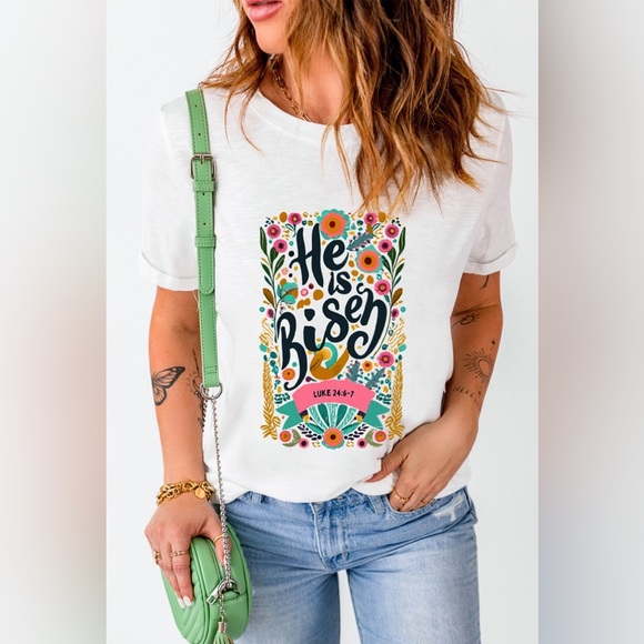 Graphic Round Neck Short Sleeve T-Shirt - Picture 2 of 4